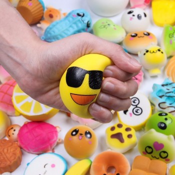 Random 50 Pcs Squishies Cream Scented Slow Rising Kawaii Simulation Lovely Toy Jumbo Medium Mini Soft Squishies, Phone Straps