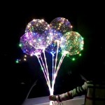 Hot Selling 18 Inch Luminous LED Balloon With Stick Transparent Valentine Day Wedding Party Decoration Balloons