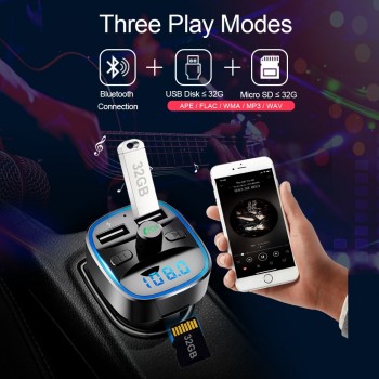 Bluetooth 5.0 Receiver Car MP3 Music Player FM Transmitter Dual USB Car Charger U Disk Memory Card Lossless Music Player