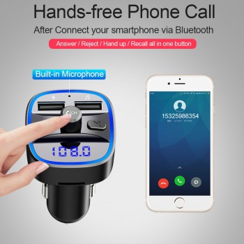 Bluetooth 5.0 Receiver Car MP3 Music Player FM Transmitter Dual USB Car Charger U Disk Memory Card Lossless Music Player