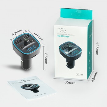 Bluetooth 5.0 Receiver Car MP3 Music Player FM Transmitter Dual USB Car Charger U Disk Memory Card Lossless Music Player