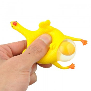 New Funny Tricky Chicken Parody Toys Ventilation Hens Eggs Stress Keyring Ball Gadgets