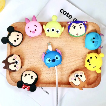 Kawaii Animal Cable Protector Bite for Android Iphone Cable Winder Panda Phone Holder Accessory Organizer Doll Model Funny