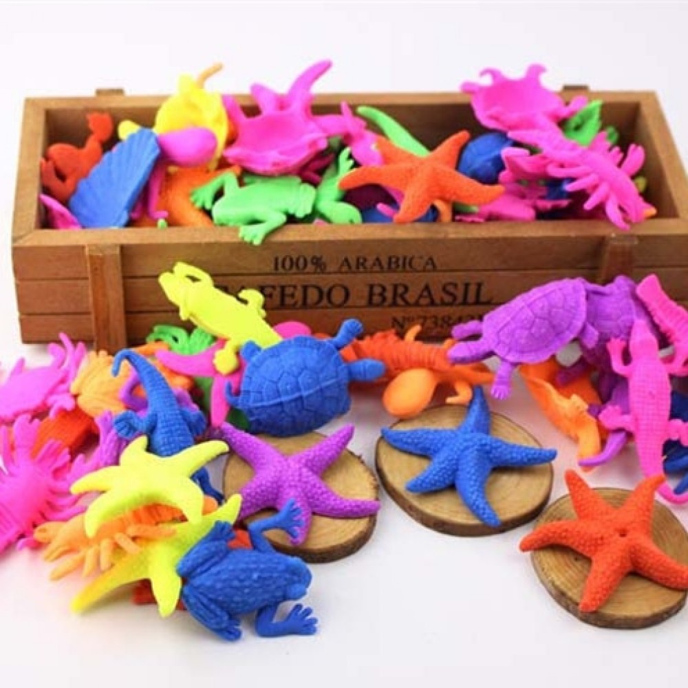 6PCS Novelty inflate funny toys water grow up dinosaur ocean animal fish Dragon for child educational kids gift