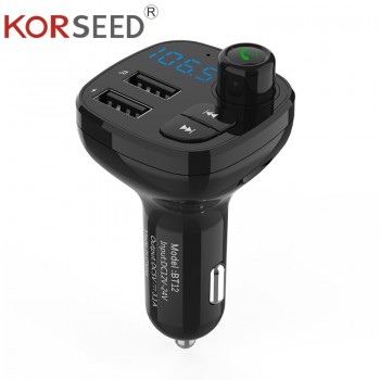 KORSEED FM Transmitter modulator 3.1A Dual USB Charger Bluetooth Car Kit Audio Music Mp3 Player Phone Wireless Handsfree Carkit