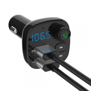 KORSEED FM Transmitter modulator 3.1A Dual USB Charger Bluetooth Car Kit Audio Music Mp3 Player Phone Wireless Handsfree Carkit