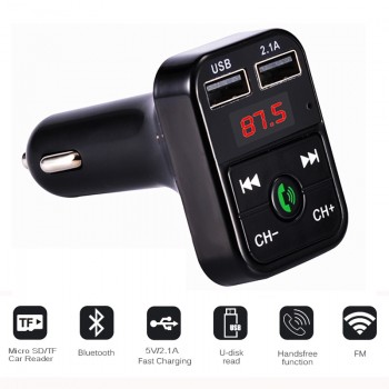 JINSERTA Car Styling Bluetooth FM Transmitter Hands Free Car Kit MP3 Player TF Flash Music USB Charger