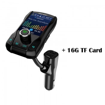 Onever FM Transmitter Wireless Bluetooth 360 rotatable Car MP3 Audio with 5V 2.1A Dual USB Charge Handsfree Color Screen Car Kit