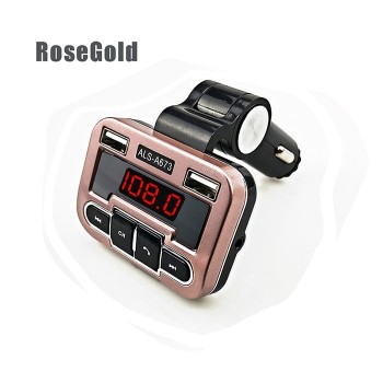 JINSERTA FM Transmitter Aux Modulator Bluetooth Handsfree Car Kit Audio MP3 Player Dual USB Car Charger TF U Disk Player A673
