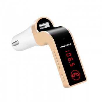 Onever 4-in-1 Hands Free Wireless Bluetooth FM Transmitter G7 + AUX Modulator Car Kit MP3 Player SD USB LCD Car Accessories
