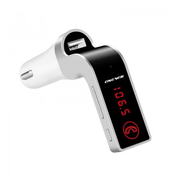 Onever 4-in-1 Hands Free Wireless Bluetooth FM Transmitter G7 + AUX Modulator Car Kit MP3 Player SD USB LCD Car Accessories