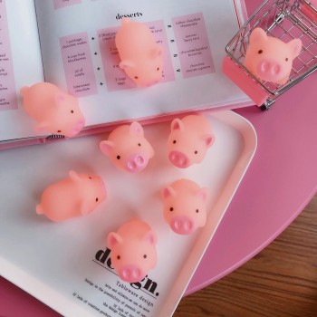 1Pc Funny Cartoon Squishy Pink Pig Mochi TPR Squeeze Straps DIY Decor Accessories Fun Joke Toy Gift Antistress Toys