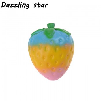Antistress pineapple Strawberry peach Fruits Squeeze Soft Slow Rising Phone Key Chain Strap Roll Squishes PU Squishies toys