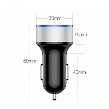 New Arrival 3.1A Dual USB Car Charger 2 Port LCD Display 12-24V Cigarette Socket Lighter Blue Led Light Display Screen #A