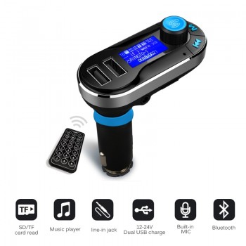 Onever Bluetooth Handsfree Car Kit Wireless Bluetooth FM Transmitter MP3 Player Car Charger For iPhone Samsung Smart Phone