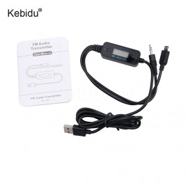 Kebidu Wireless 3.5mm Car Music Audio FM Transmitter Handsfree Car Kit 5V 1A USB Car Charger For smart Android phone
