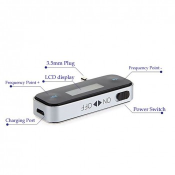Wireless Transmitter 3.5mm In-car Music Audio FM Transmitter LCD Display For iPhone6S Samsung iPad Car MP3 transmitter