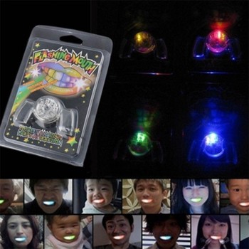 Flashing LED Light Up Mouth Braces Piece Glow Teeth For Halloween Party Rave