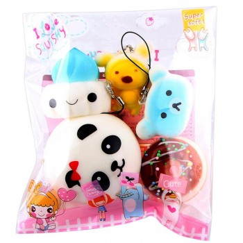 Slow Rising Squeeze Healing Fun Kids Toy 5pcs Medium Mini Soft Squishy Bread Toys Key Decompression Toys Jan23