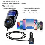 Siparnuo Bluetooth FM Transmitter Audio Car Mp3 Player Wireless In-Car FM Modulator Handsfree Bluetooth Car Kit with LCD Display