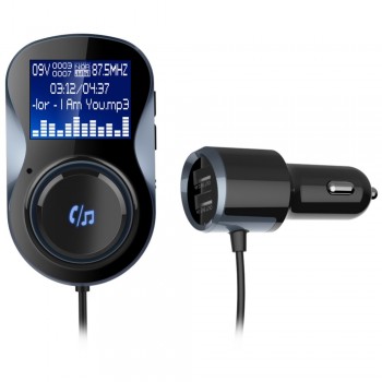 Siparnuo Bluetooth FM Transmitter Audio Car Mp3 Player Wireless In-Car FM Modulator Handsfree Bluetooth Car Kit with LCD Display