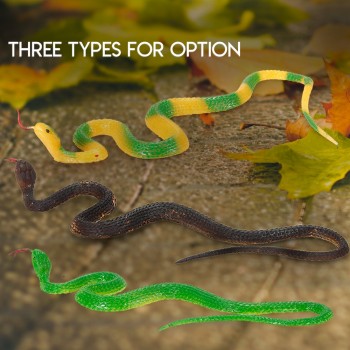1 Piece 35CM Simulation Black Rubber Snakes April Fools Day Halloween Tricky Funny Toy Fake Snake Garden Props