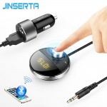 JINSERTA Bluetooth FM Modulator Car MP3 Player Handsfree Audio AUX Output SD TF Card Wireless FM Transmitter Dual USB