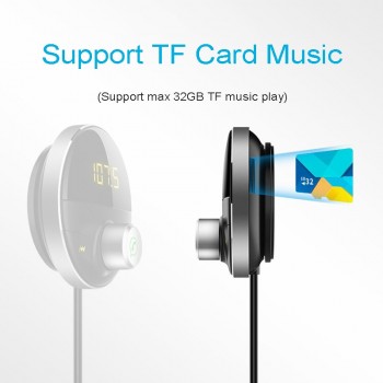 JINSERTA Bluetooth FM Modulator Car MP3 Player Handsfree Audio AUX Output SD TF Card Wireless FM Transmitter Dual USB