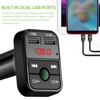 Onever Bluetooth FM Transmitter FM Modulator Hands Free Car Kit MP3 Player TF USB Flash Music Car Accessories