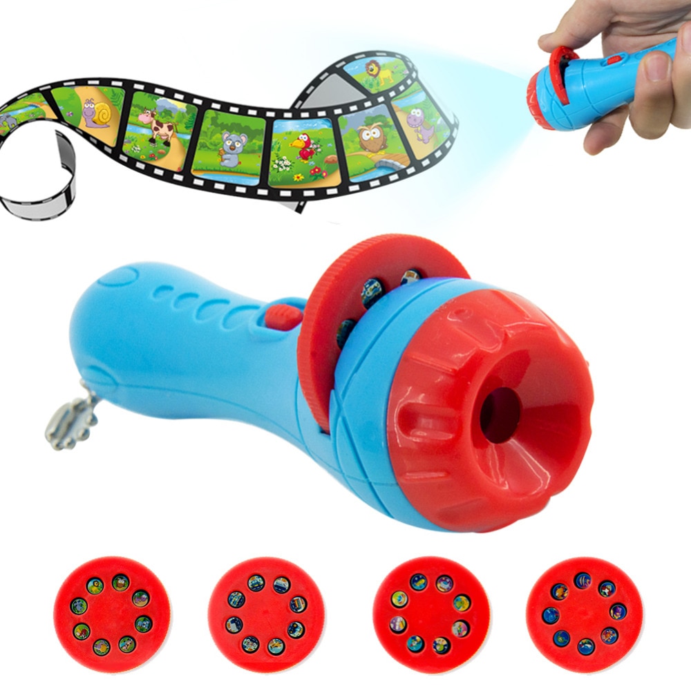Kids Story Flashlight Slide Projector Toy Projector Slide Baby Sleeping Story Early Education Toy Child Sleep Light Lamp