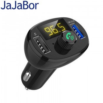 JaJaBor Car FM Transmitter Bluetooth Car Kit Handsfree Wireless Bluetooth Stereo A2DP MP3 Audio Music Player QC3.0 Quick Charge