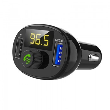 JaJaBor Car FM Transmitter Bluetooth Car Kit Handsfree Wireless Bluetooth Stereo A2DP MP3 Audio Music Player QC3.0 Quick Charge