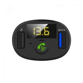 JaJaBor Car FM Transmitter Bluetooth Car Kit Handsfree Wireless Bluetooth Stereo A2DP MP3 Audio Music Player QC3.0 Quick Charge