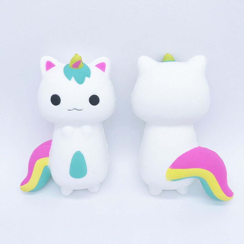 Squishy Kawaii Funny Novelty Rainbow Fox Scented Charm Cute Slow Rising Squishies Stress Reliever Toy Squeeze Toys for Children