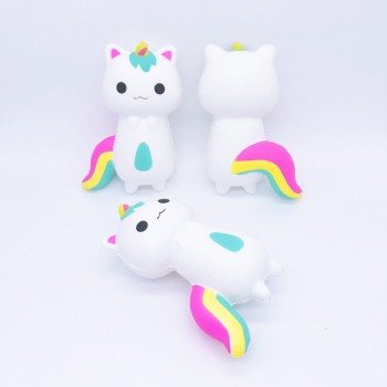 Squishy Kawaii Funny Novelty Rainbow Fox Scented Charm Cute Slow Rising Squishies Stress Reliever Toy Squeeze Toys for Children