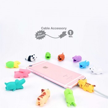 1pcs kawaii Cable Bite Animal iphone Protector Shaped Winder Dog Bite Phone Accessory Prank Toy Funny