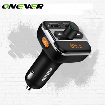 Onever 2017 Bluetooth V2.1 Car Kit Music Player FM Transmitter Hands-free Wireless Call Modulator 3.4A Dual USB Charger TF Slot