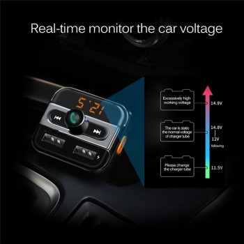 Onever 2017 Bluetooth V2.1 Car Kit Music Player FM Transmitter Hands-free Wireless Call Modulator 3.4A Dual USB Charger TF Slot