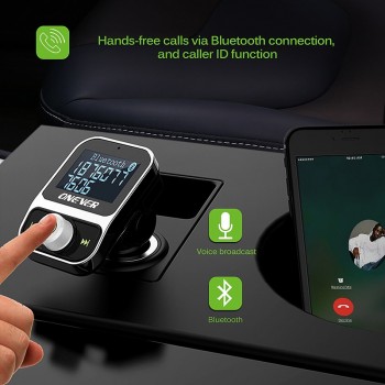 Onever FM Transmitter Wireless Bluetooth FM Modulator Handsfree Car Kit LCD Radio Audio Car MP3 Player 3.5mm AUX Adatper FLAC