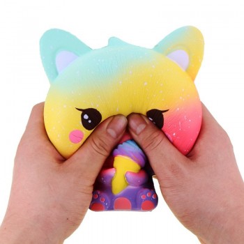 2019 New Squishi Antistress Kawaii Ice Cream Kitten Slow Rebound Squishy Simulation Ice Cream Cat Squeeze Cute Toys for Children
