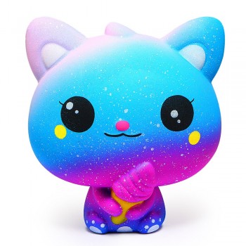 2019 New Squishi Antistress Kawaii Ice Cream Kitten Slow Rebound Squishy Simulation Ice Cream Cat Squeeze Cute Toys for Children