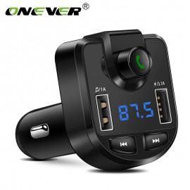 Onever FM Transmitter Wireless Bluetooth MP3 Player Support TF USB Disk Car 3.1A Dual USB Charger for iPhone GPS FM Modulator