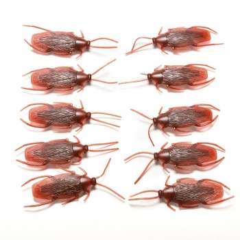 10pcs/lot  Simulation Fake Rubber Cockroach Cock Roach Bug Roaches Toy Prank Funny Trick Joke Toys Special Lifelike Model