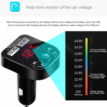 car mp3 music player Bluetooth 5.0 receiver FM transmitter Dual USB car charger U disk / TF card lossless music player