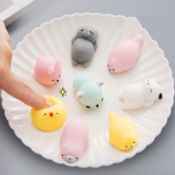 Anti-stress Squishy Toys Phone Strap Mini Soft Silicone Hand Squeeze Squishy Animals Cat Kawaii Rubber Squishes Antistress Toy