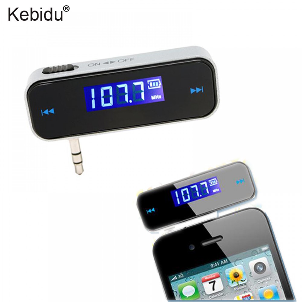 Kebidu Wireless 3.5mm FM Transmitter Handsfree In-car LCD Vehicle Car Kit Modulator MP3 Audio Music Player For Phone samsung