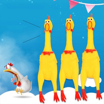 Screaming Duck gadgets novelty Yellow rubber Dog Toy Fun Novelty Squawking Screaming Shrilling Rubber Chicken toy High Quality