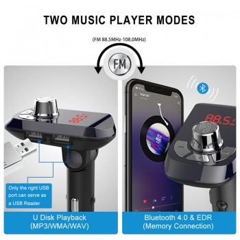 MEIDI FM Transmitter Car Charger Wireless Bluetooth Car Kit  Hands Free MP3 Player  Dual USB Car Charger AUX