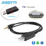 JINSERTA Wireless FM Transmitter 3.5mm Car Kit Stereo Audio Transmitter For Headphones TV PC DVD