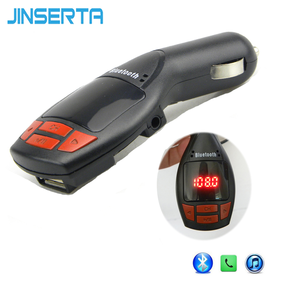 JINSERTA Bluetooth FM Transmitter Modulator USB Car Kit MP3 Player Support USB Flash Drive TF Micro SD 3.5mm AUX